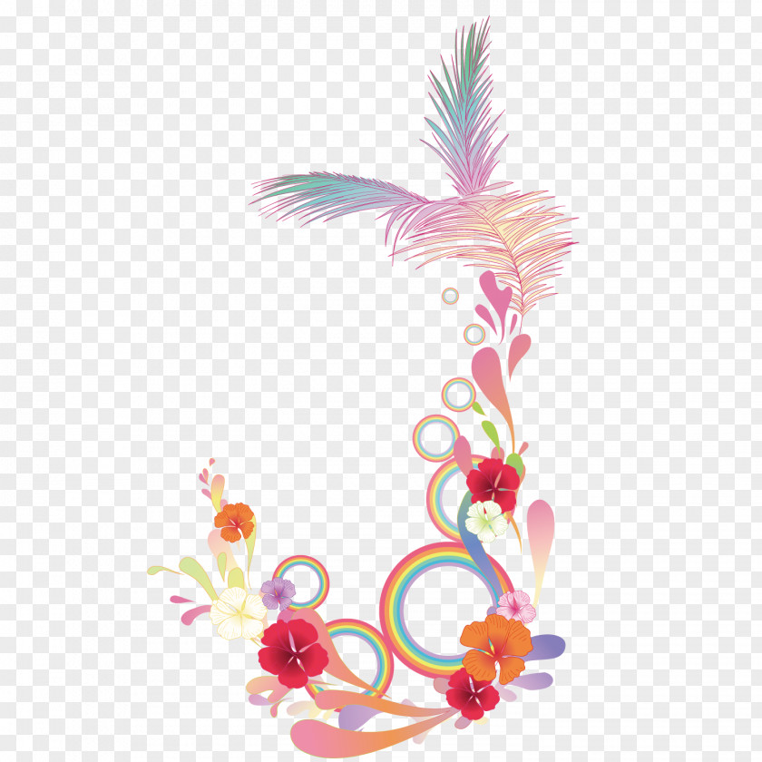 Creative Feather Decoration Illustration PNG