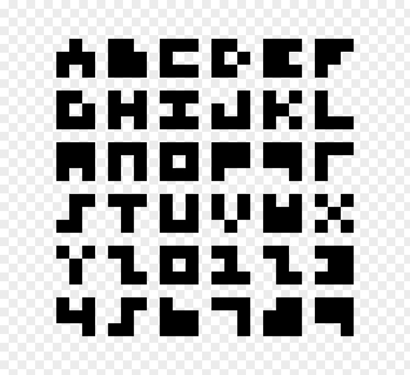 Minecraft 3x3 Pixel Art Font PNG