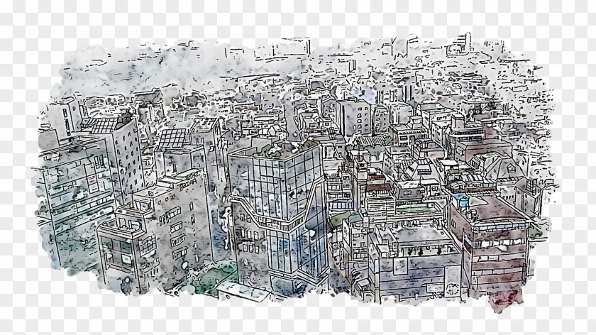Architecture Seoul Modern Building Sketch PNG