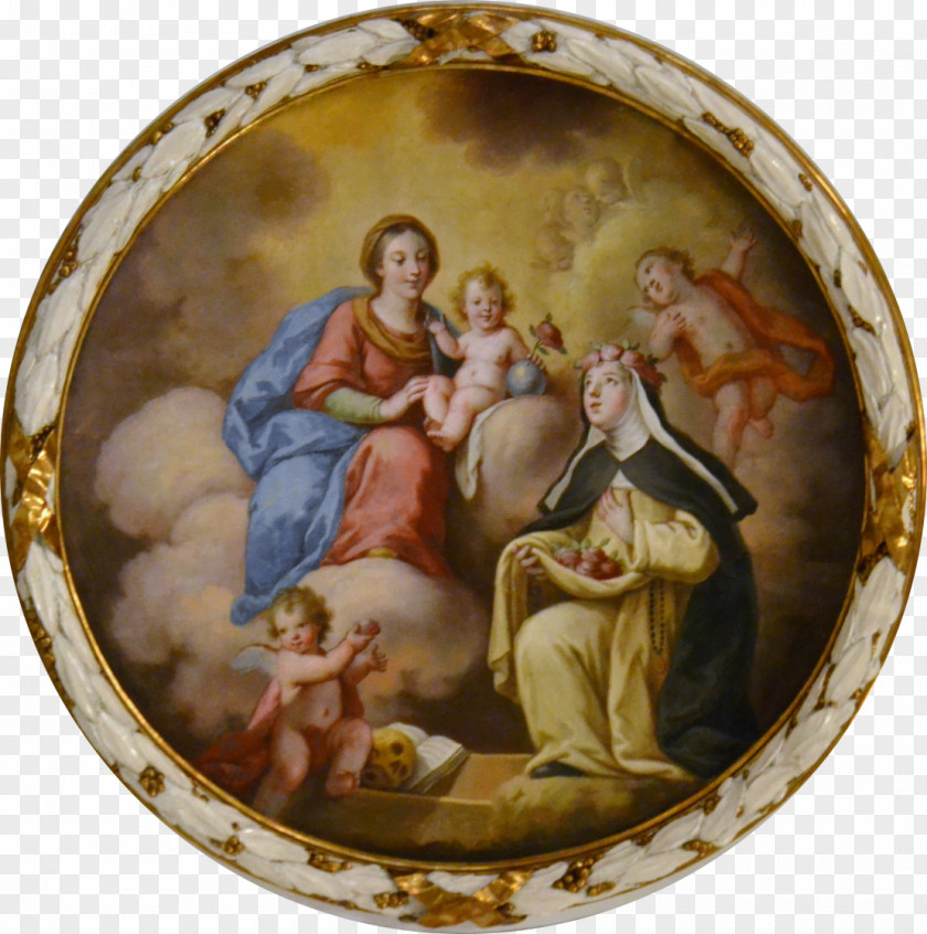 Corona Celestial Saint Santa Rosa De Lima Church Medallion Fresco PNG
