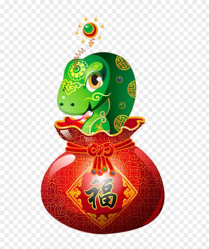 Fu Bag Green Snake Chinese Zodiac Tai Sui Horse Goat PNG