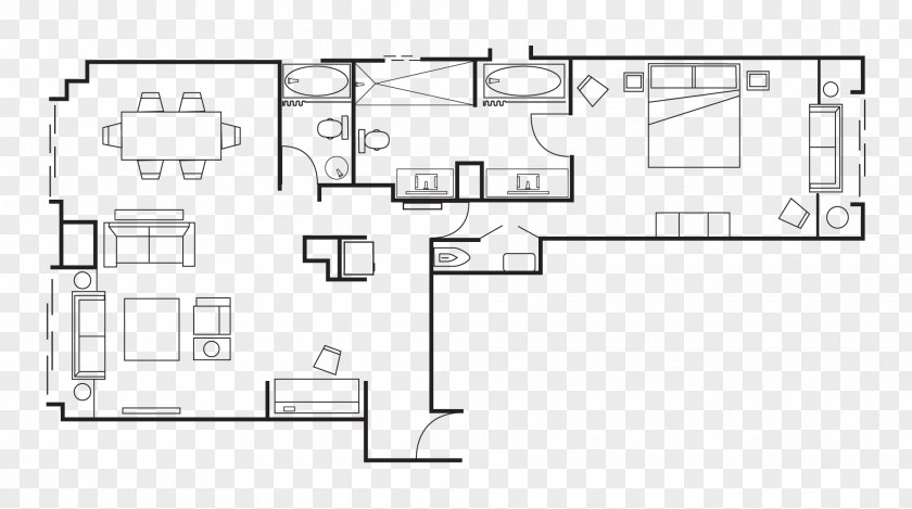 Line Floor Plan White PNG