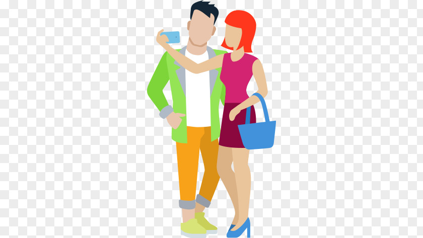 Self Cartoon Men And Women Selfie Significant Other Illustration PNG