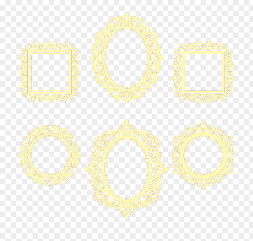 6 Gold Pattern Frame Vector PNG