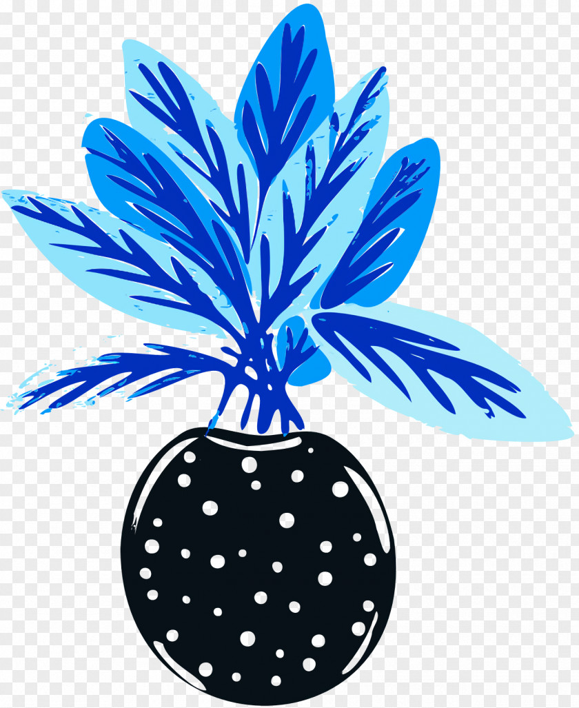 Leaf Cobalt Blue Tree Line Flower PNG