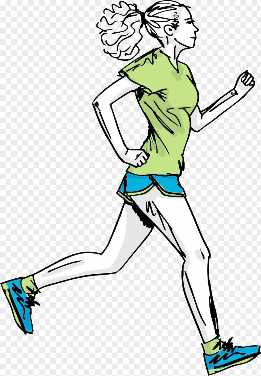 Women Marathon Runners Sketch PNG