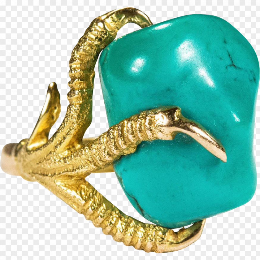 Ring Turquoise Gold Nugget Diamond PNG