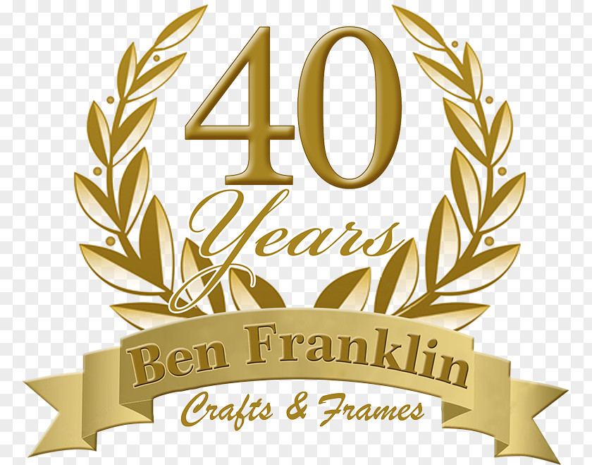 40 Years Ben Franklin Crafts And Frame Shop Logo Brand Font Business PNG