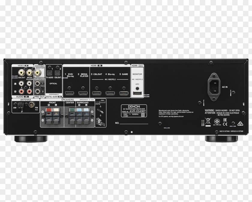 AV Receiver Denon Audio Home Theater Systems 4K Resolution PNG