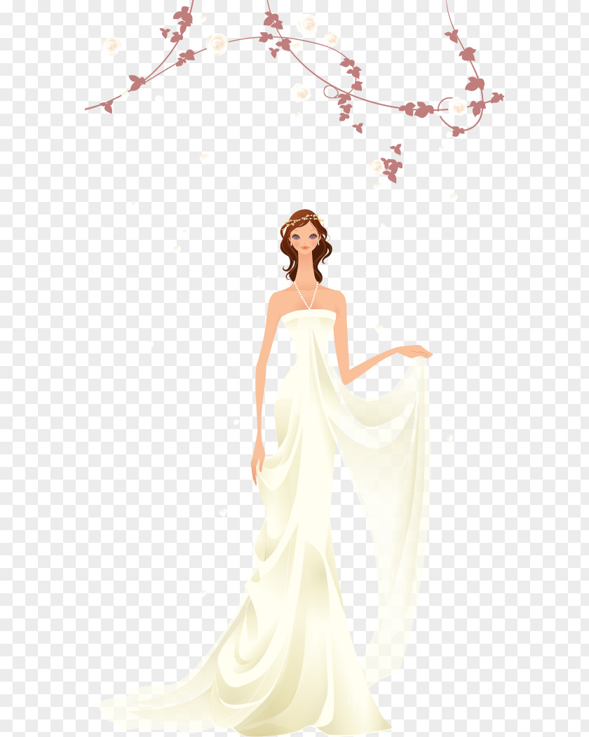 Slim Wedding Bride Vector Material Photography Contemporary Western Dress PNG