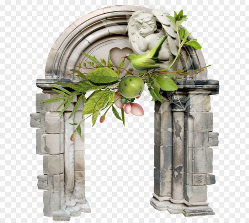 Castle Floral Design Column Statue Clip Art PNG