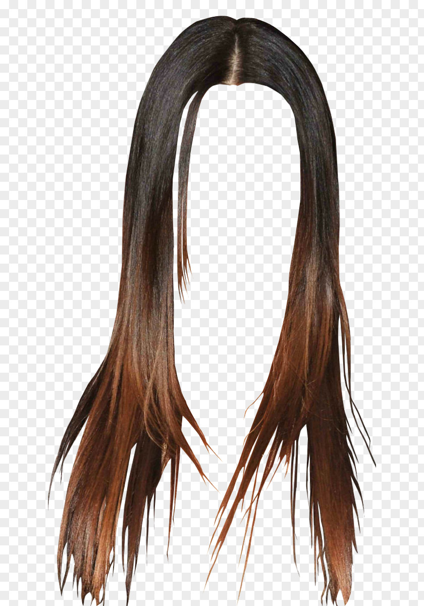 Hair Black Wig Long Brown PNG