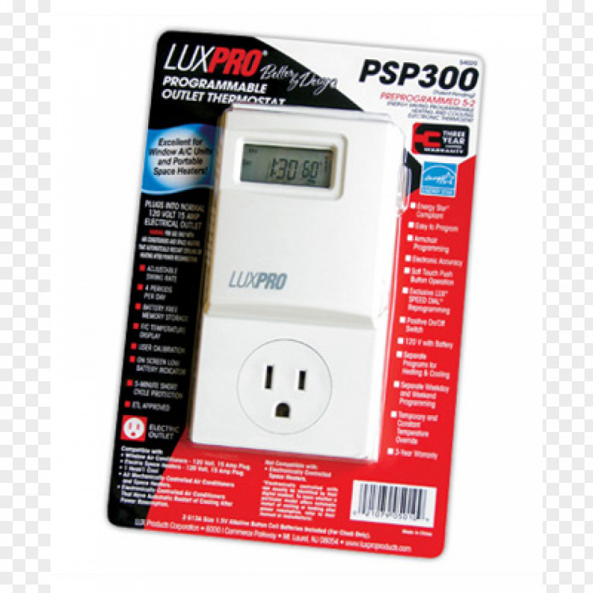 Lux Products Programmable Thermostat Air Conditioning Timer PNG