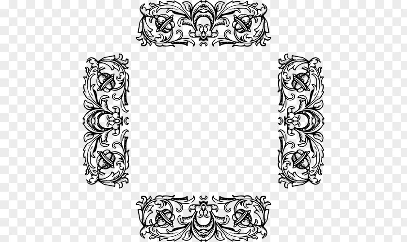 Vector Geometrico Borders And Frames Decorative Black White Clip Art PNG