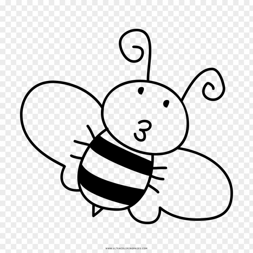 Black And White Bee Western Honey Drawing Bumblebee Clip Art PNG