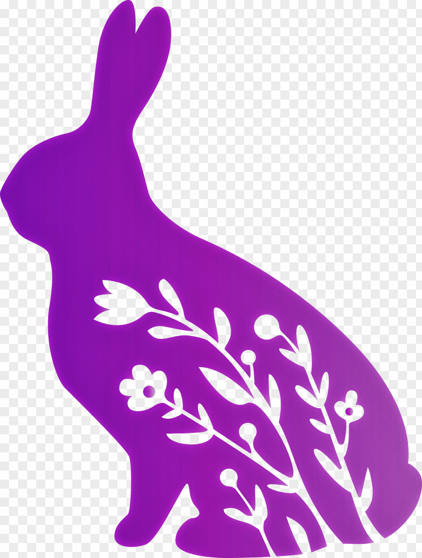 Floral Bunny Rabbit Easter Day PNG