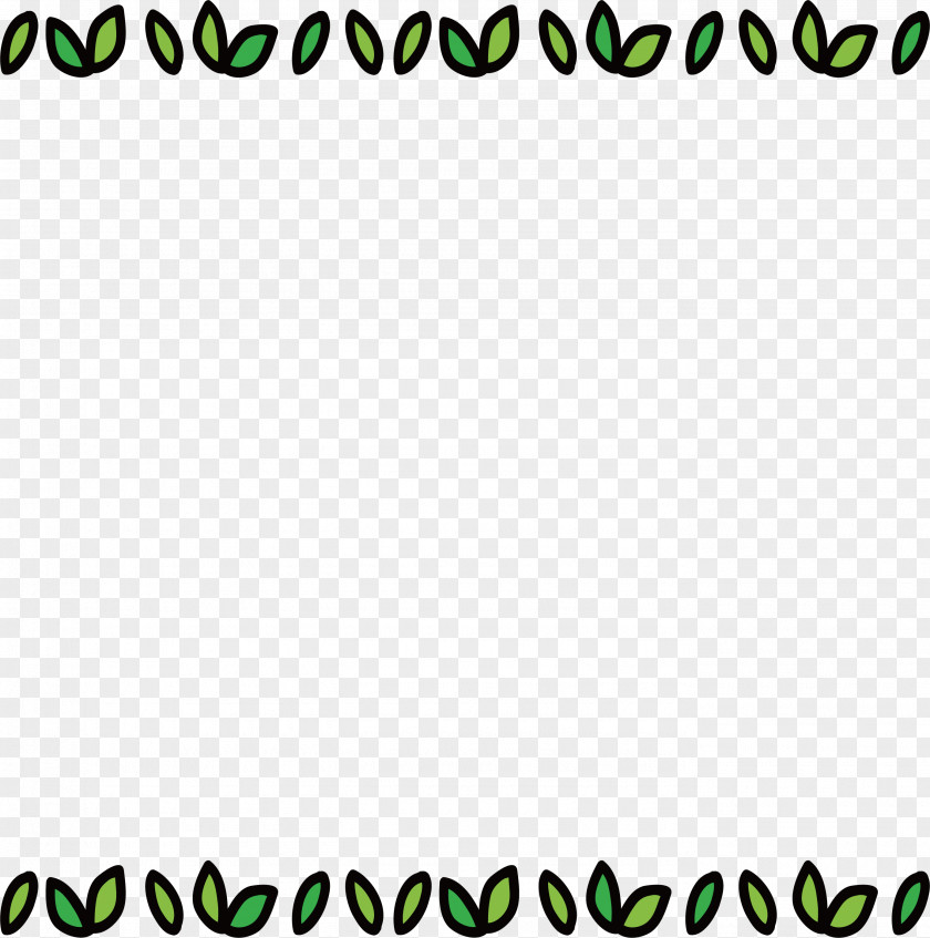Green Little Fresh Leaf Frame PNG