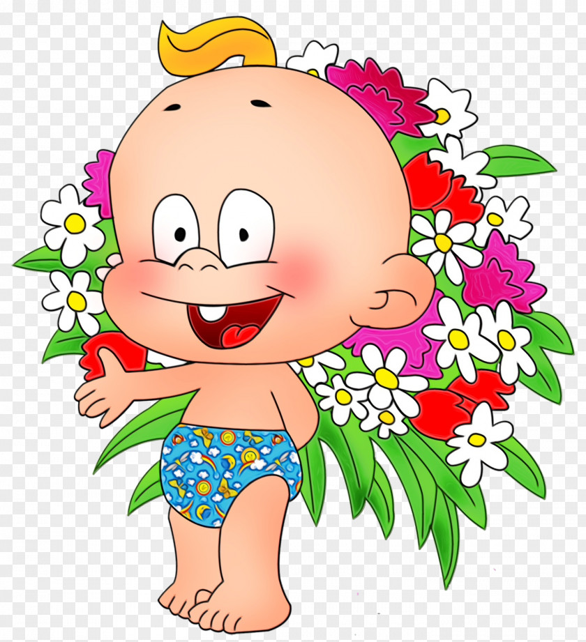 Smile Happy Cartoon Cheek Cut Flowers Bouquet Plant PNG