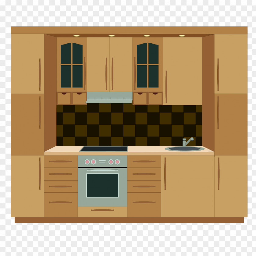 Beautiful Kitchen Cabinet Furniture Clip Art PNG