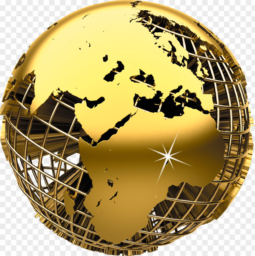 Gold Decorative Pattern Earth Finance Wealth Xinhuanet Icon PNG