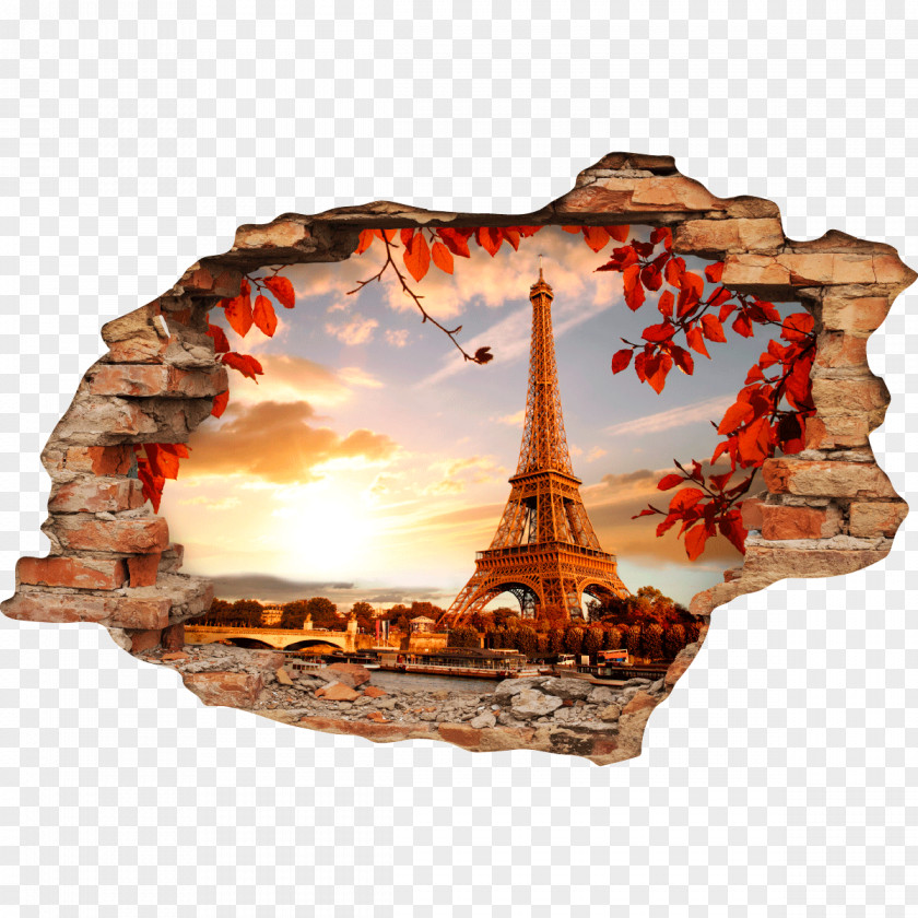 Origami Poster Eiffel Tower 4K Resolution Autumn PNG