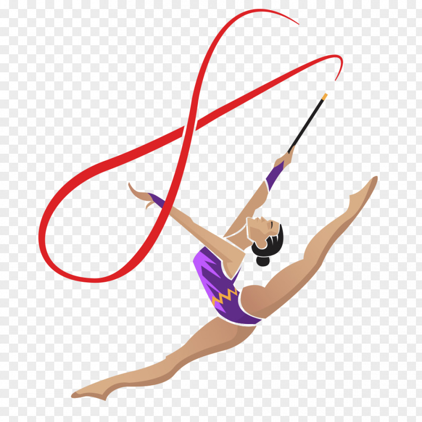 Woman Gymnastics Vector Material Ribbon Sport PNG