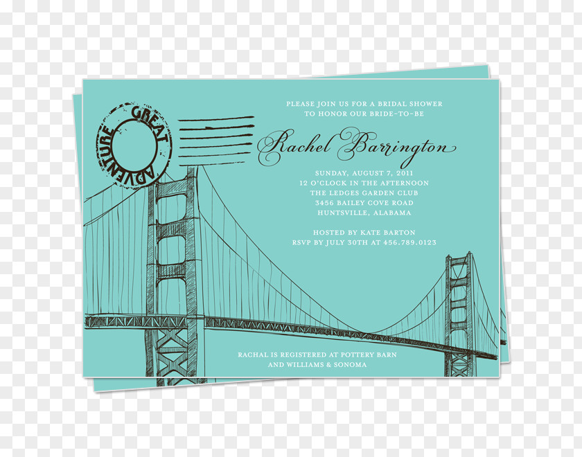Bridge Golden Gate Wedding Invitation Download PNG