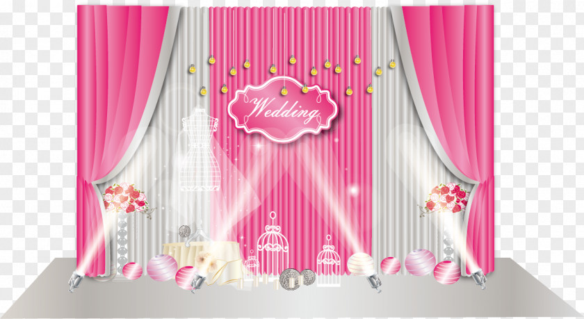 Vector Wedding Scene Layout Stage PNG