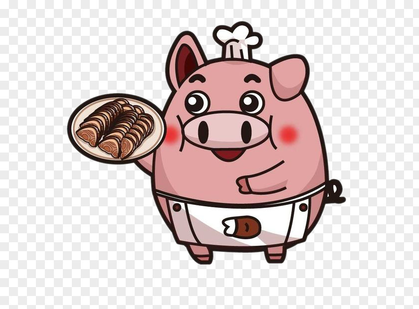 Suddenly Domestic Pig Illustration Cartoon Vector Graphics PNG