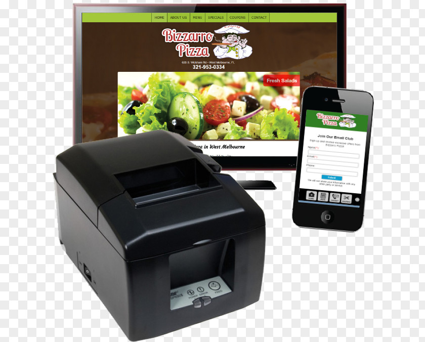 Restaurant Menus Online Inkjet Printing Printer Point Of Sale Computer Hardware PNG