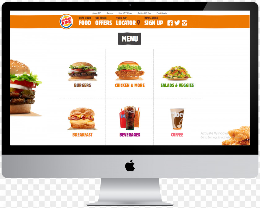 Burger King Responsive Web Design Advertising PNG