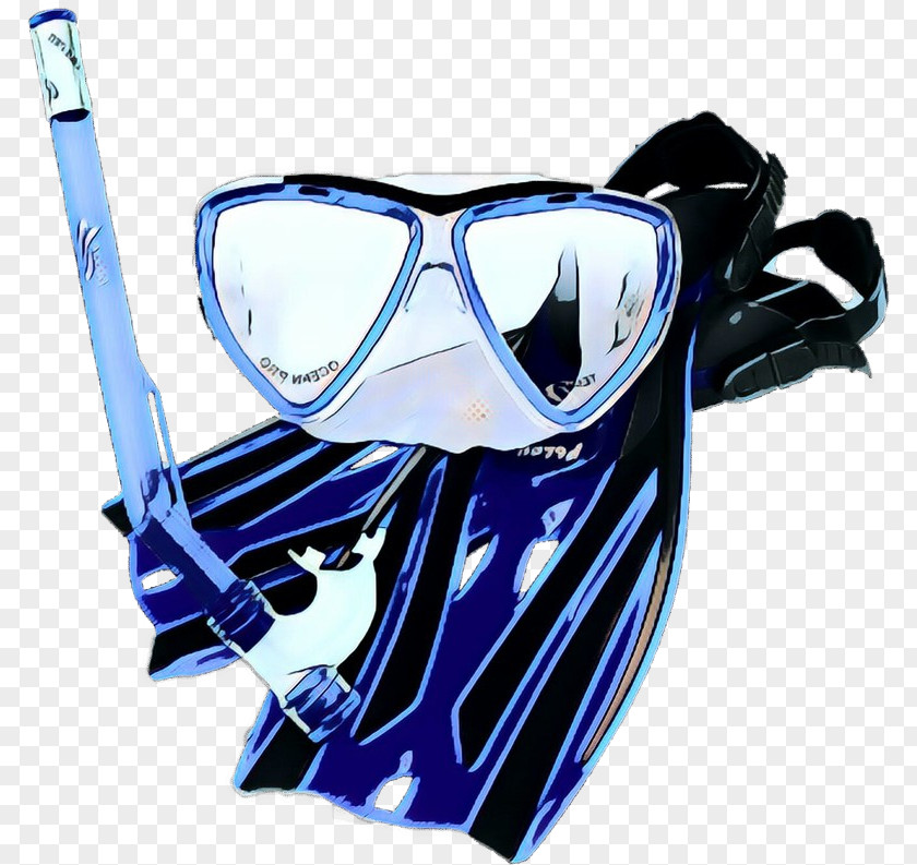 Electric Blue Sports Equipment Cartoon Sunglasses PNG
