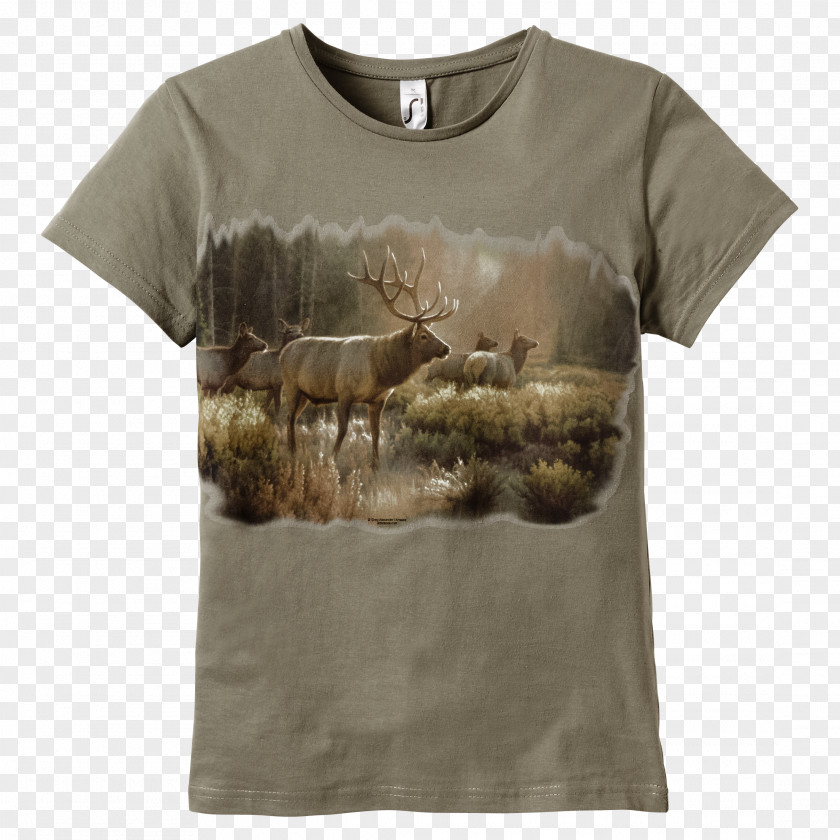 Hunting T-shirt Clothing Sleeve Brown Neck PNG