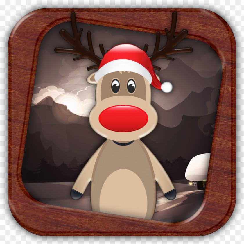 Rudolph The Red Nosed Reindeer Christmas Ornament Cartoon Brown PNG