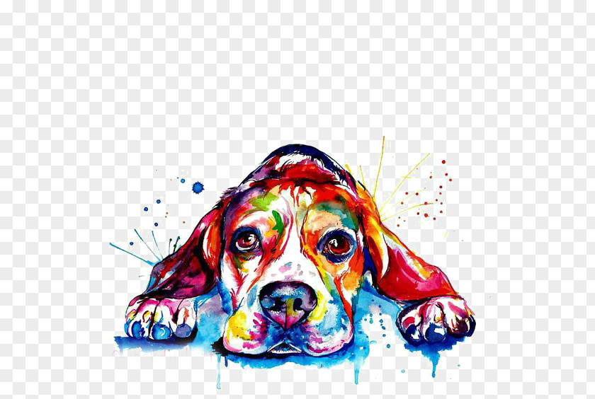 Watercolor Puppy Beagle French Bulldog Golden Retriever Printing PNG