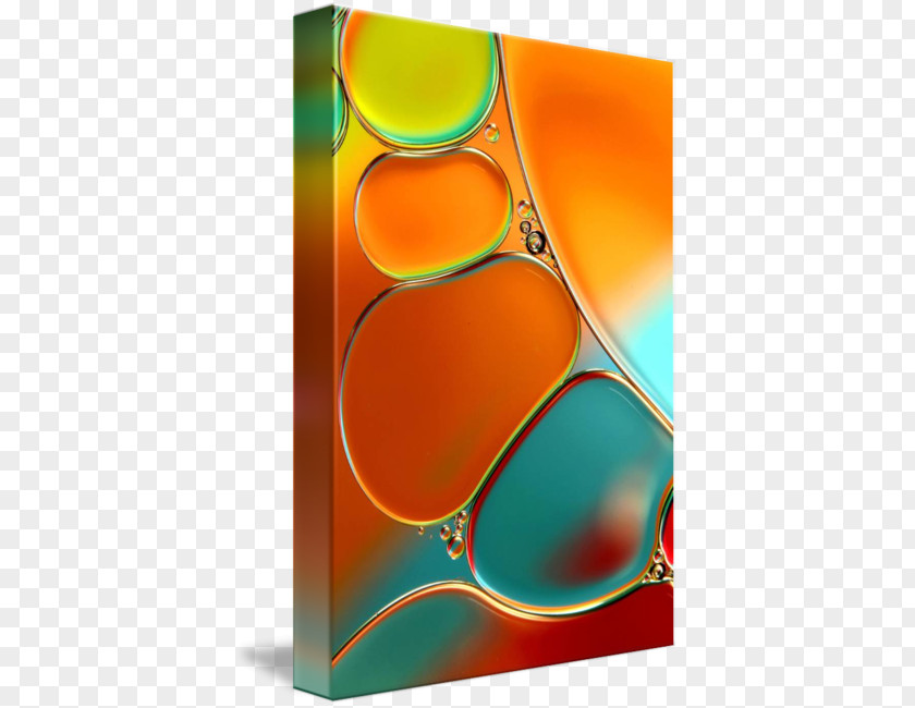 Abstract Orange Green Photography Water Color Art PNG