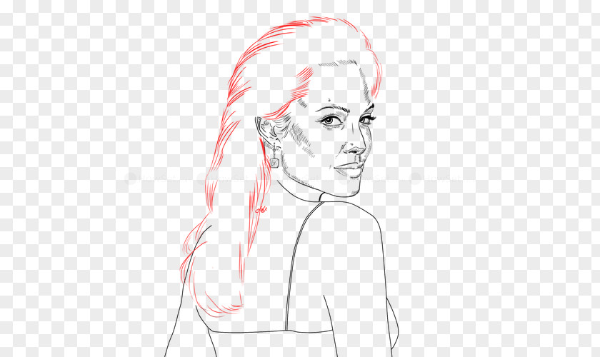 Angelina Jolie Drawing Portrait Line Art PNG