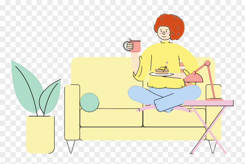 Cartoon Sitting Chair Yellow Joint PNG