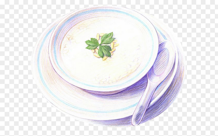 Hand-painted Spoon Child Congee Dish Chinese Cuisine Food Illustration PNG