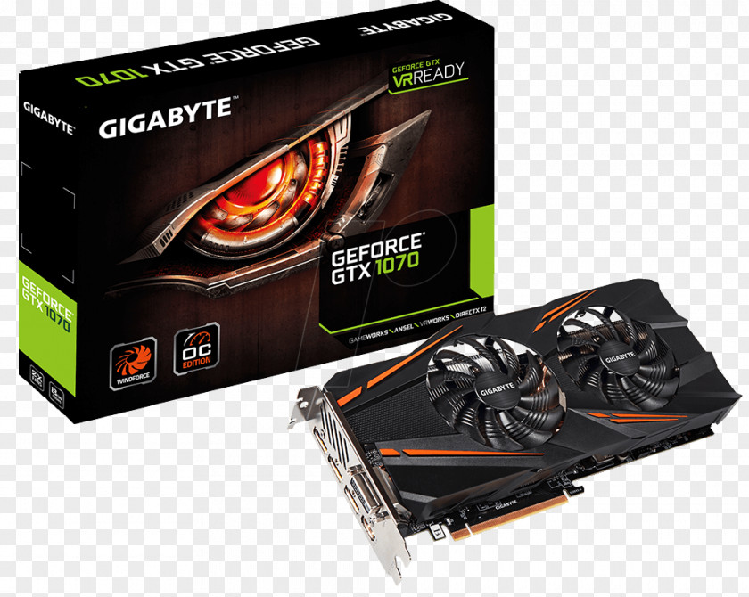 Computer Graphics Cards & Video Adapters NVIDIA GeForce GTX 1070 GDDR5 SDRAM PCI Express PNG