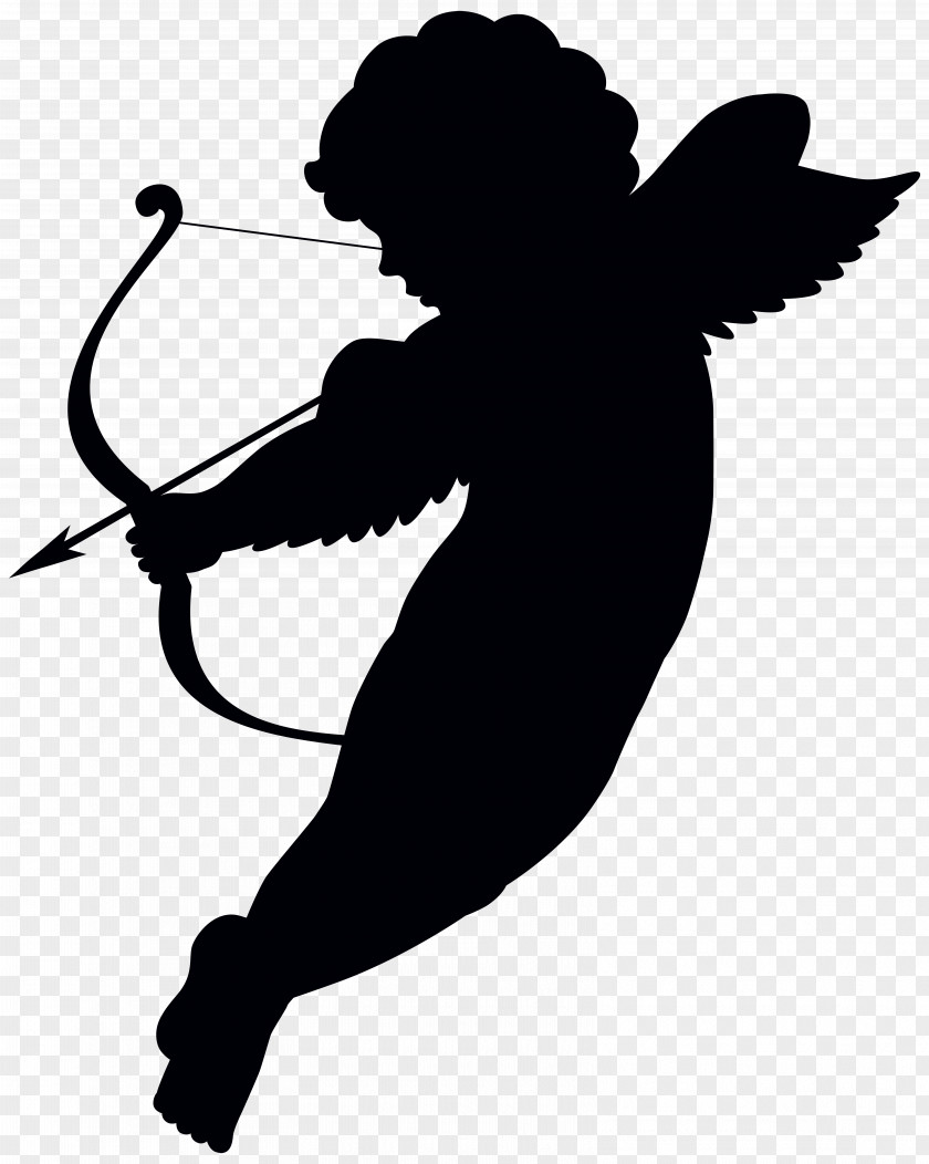 Cupid With Bow Transparent PNG Clip Art Imag Psyche Revived By Cupid's Kiss And Silhouette PNG