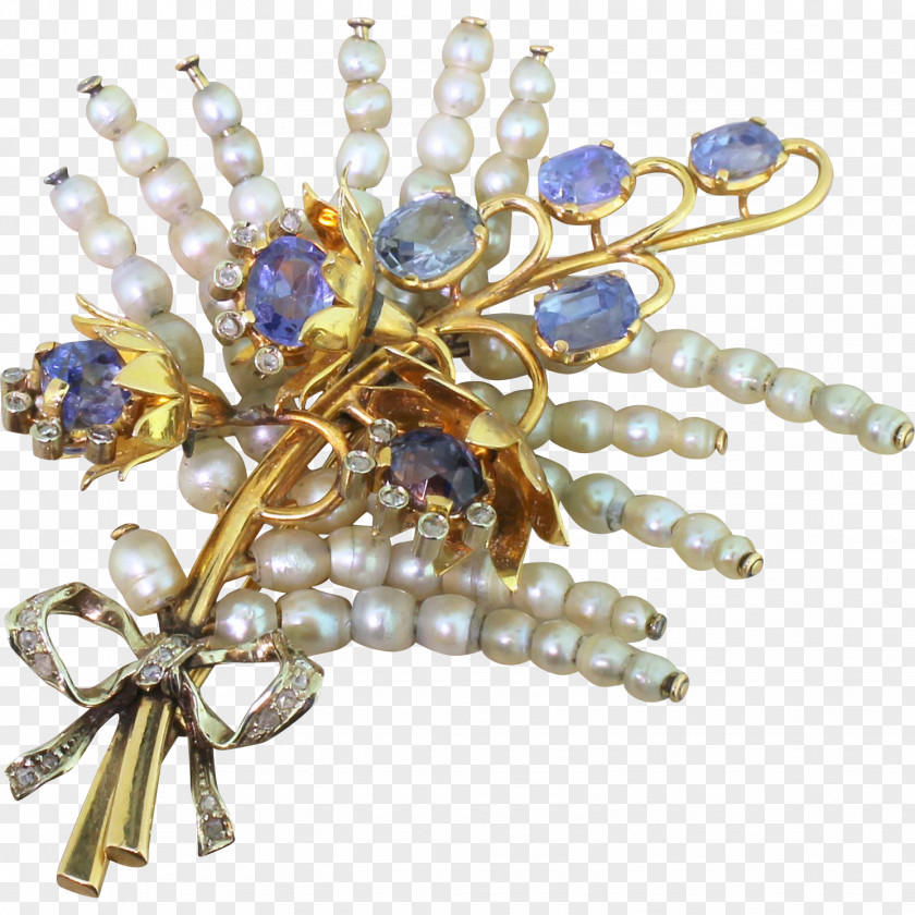 Jewellery Pearl Cobalt Blue Brooch Body PNG