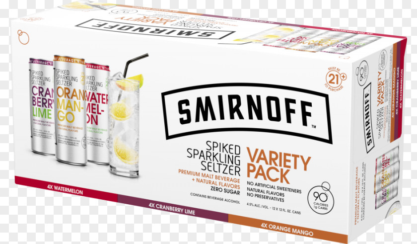 A Variety Of Flavors Carbonated Water Beer Smirnoff Coors Brewing Company Drink PNG