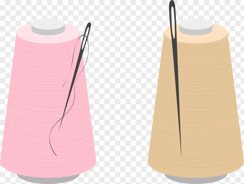 Coil Embroidery Needle Peach PNG