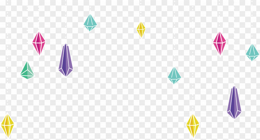 Colored Gemstone Pendant Triangle Pattern PNG