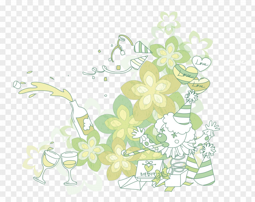 Skilled Glass Of Flowers Art Clip PNG