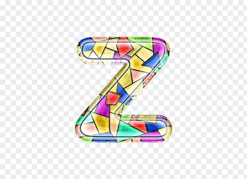 Stained Glass Letter Z PNG
