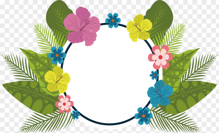 Colorful Flowers Summer Title Box Flower PNG
