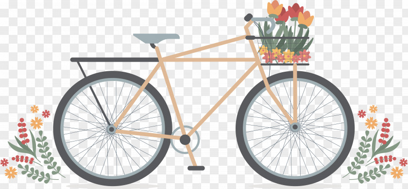 Romantic Flower Bike Bicycle Wheel Icon PNG