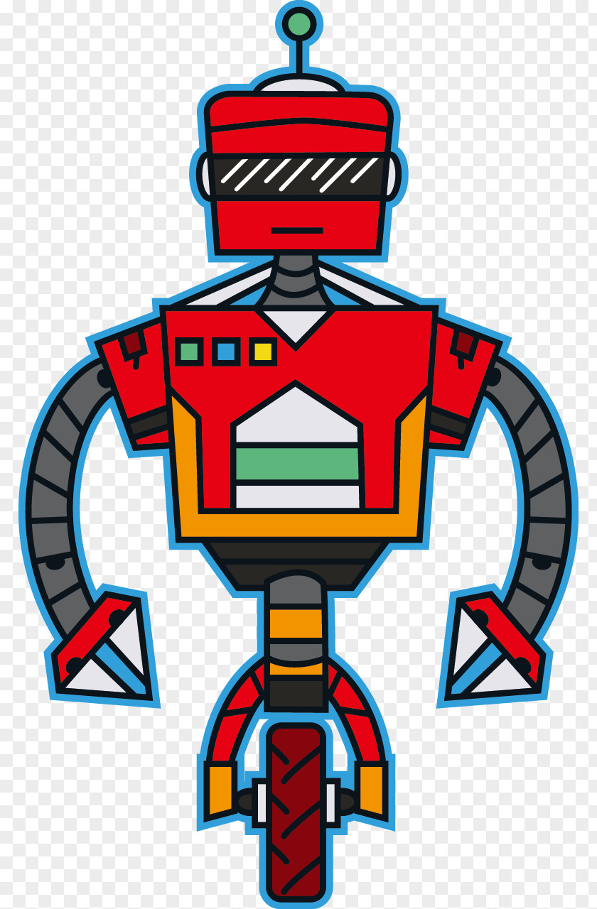 Vector Red Robot Euclidean Illustration PNG